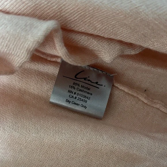 Line the Label Pink Ruffled Cashmere and Modal Cardigan Size Small - Picture 4 of 6